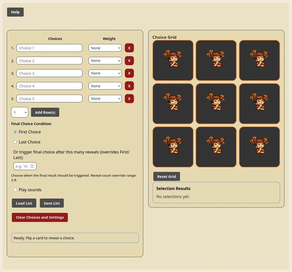 Choice-Grid Interface