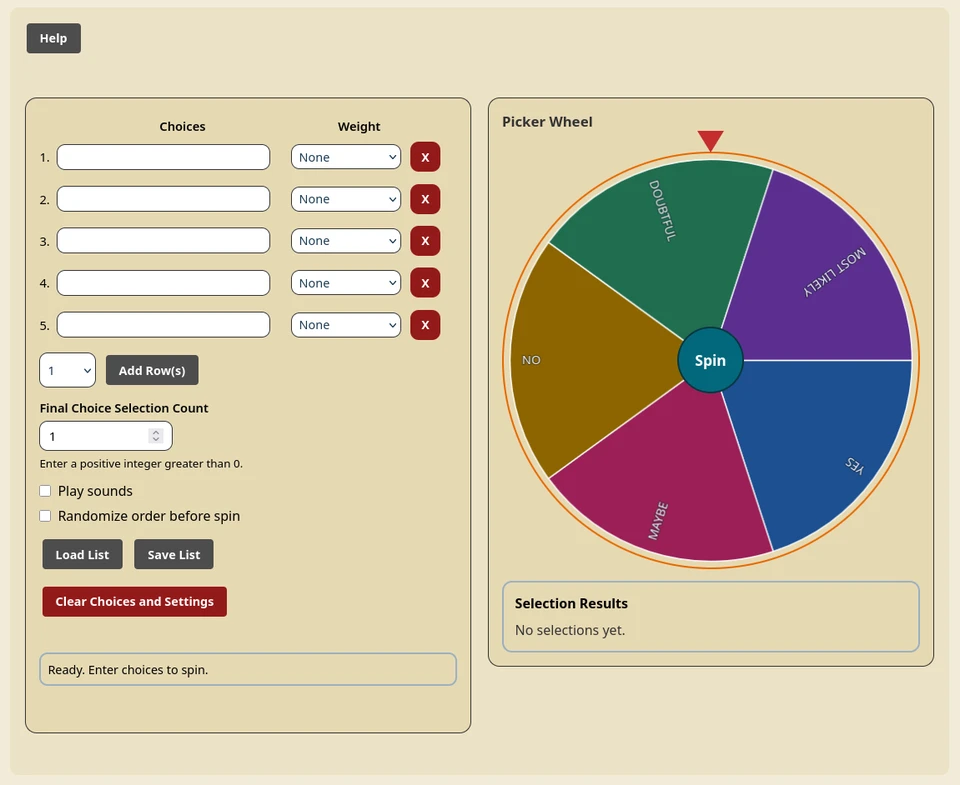 Picker-Wheel Interface